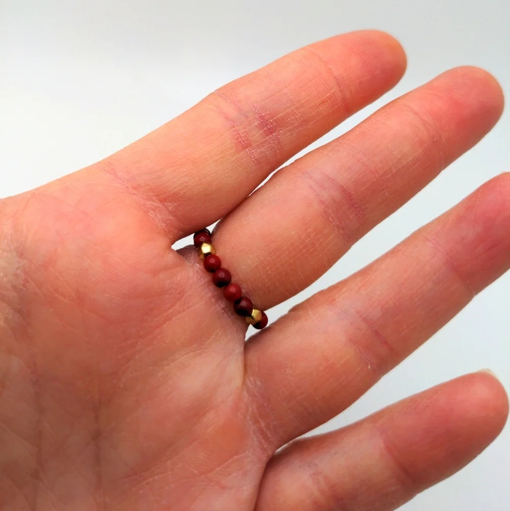 Yellow Medallion Seed Bead Ring